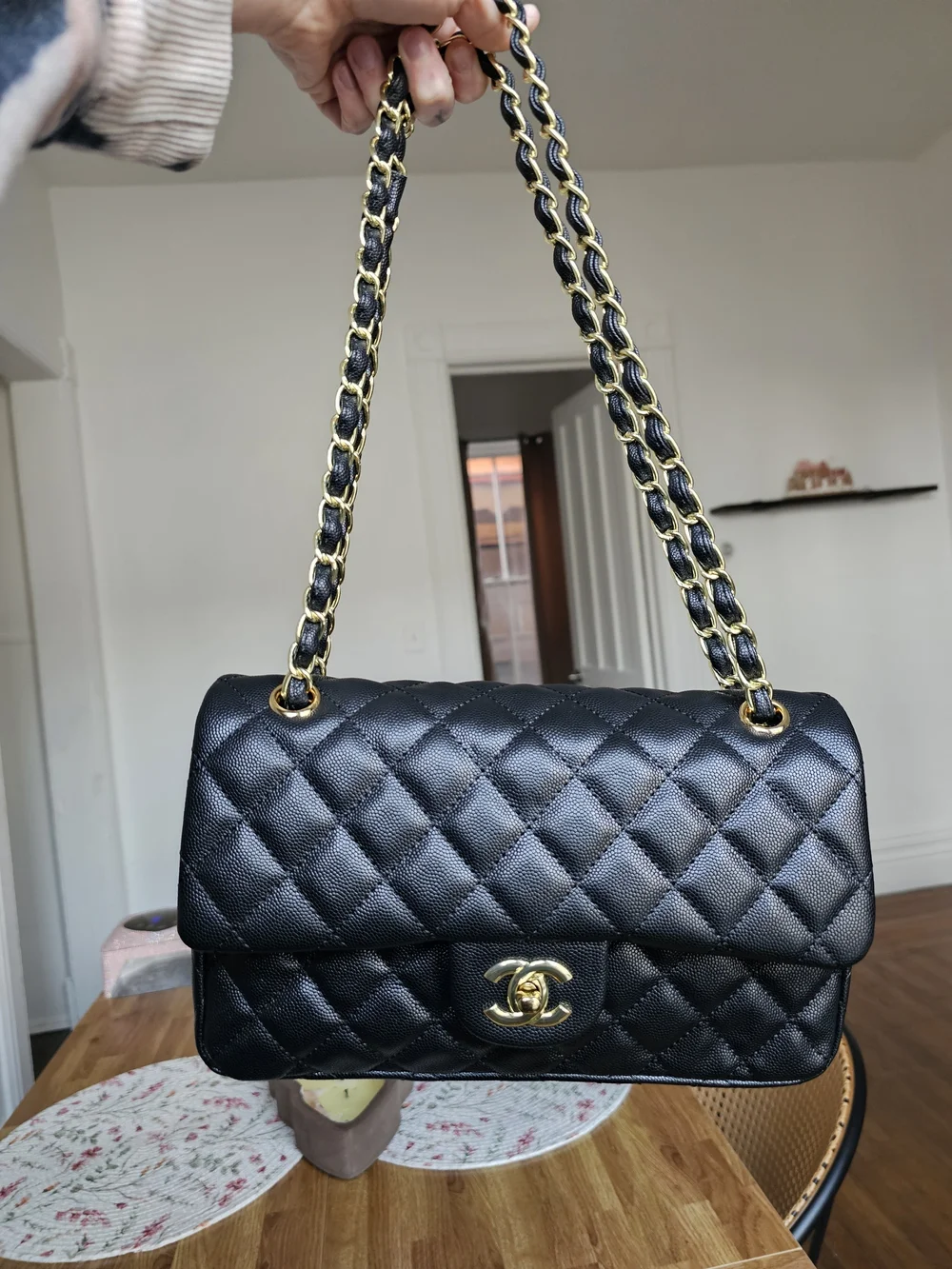 Chanel Black Quilted Leather Shoulder Bag with Red Interior - Picture 2 of 9